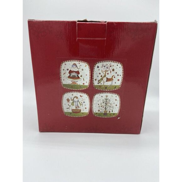 Belk Home Accents Wishes and Wonder 4 Fine China Holiday Plates - Picture 2 of 10